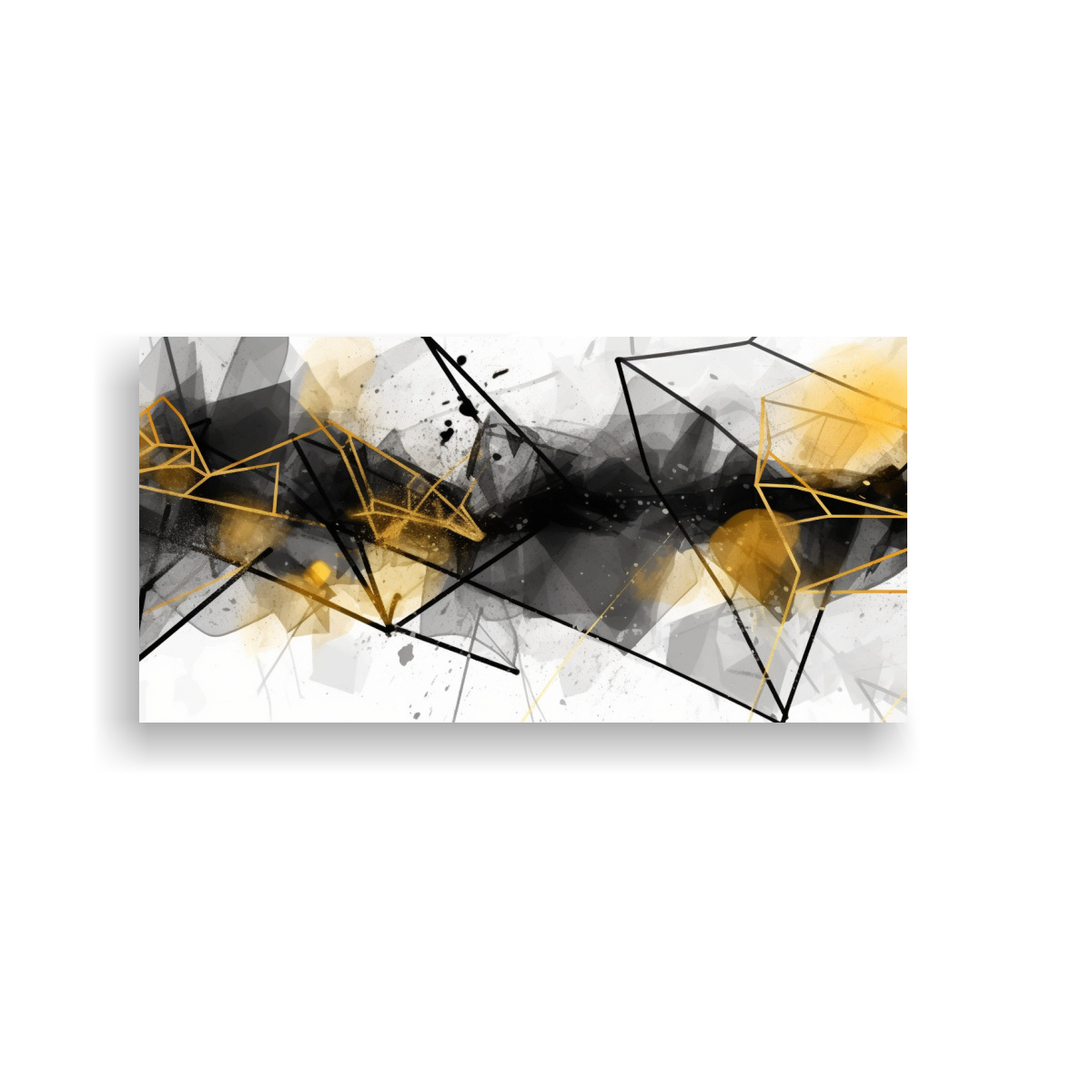 CUADRO ABSTRACTO NEGRO Y ORO PARA DECORACIÓN DE 100X50 CM - 1