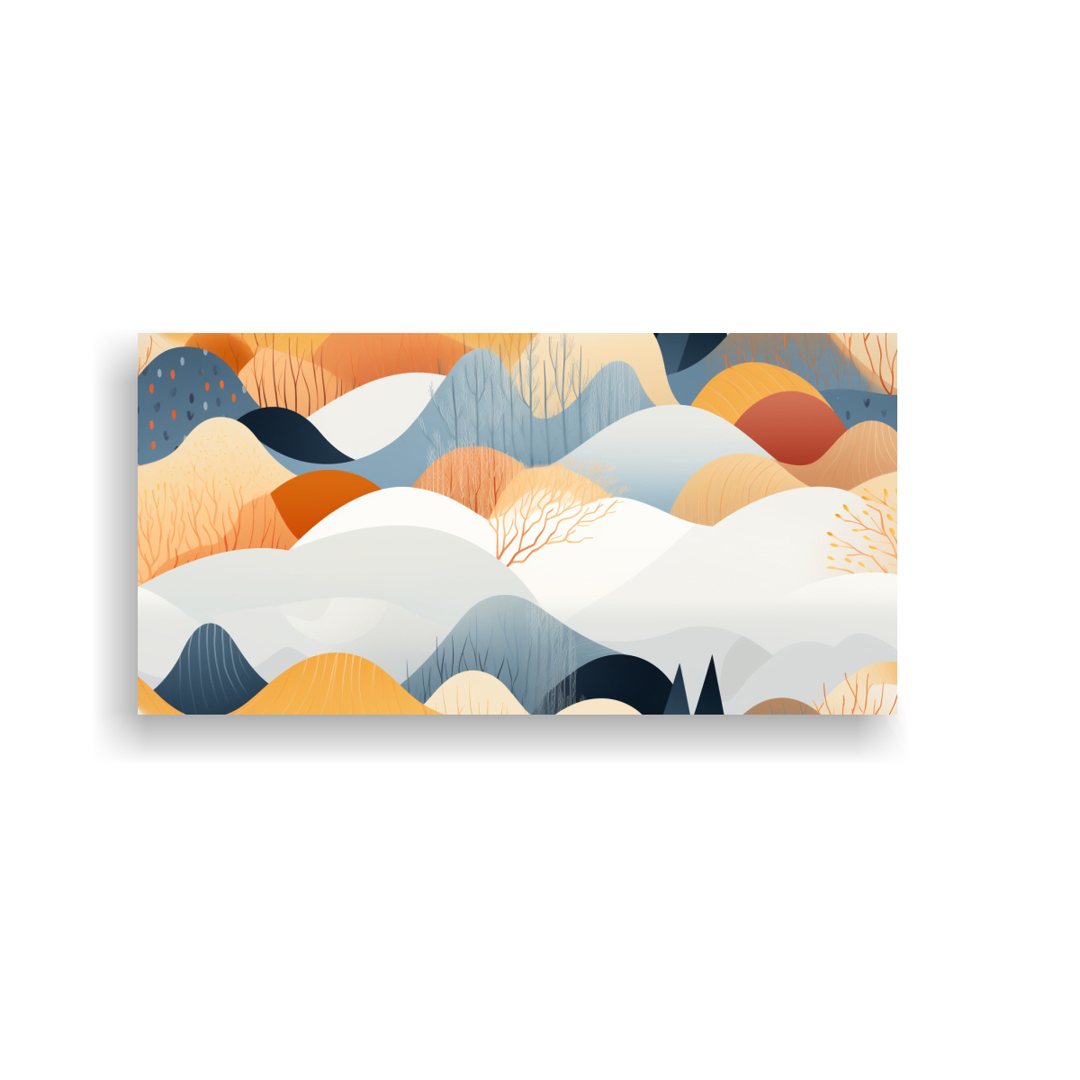 PINTURA ABSTRACTA ESCENA PAISAJÍSTICA NÓRDICA 120X60 CM - 1
