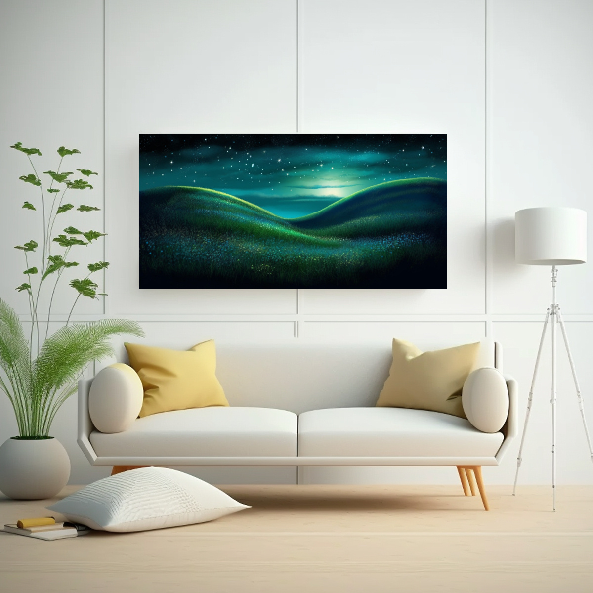 PINTURA LIENZO VINTAGE PARA CUARTO: NOCHE 140X70 CM - 2