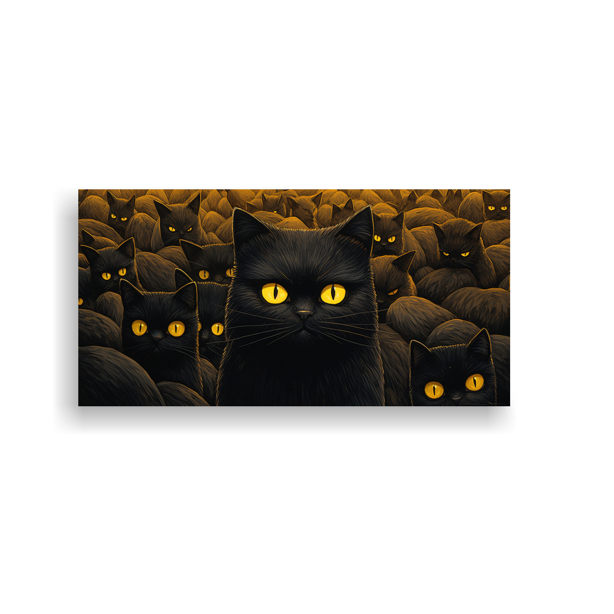 PINTURAS DECORATIVAS MODERNAS DE GATOS EN BLANCO 80X40 CM - 1
