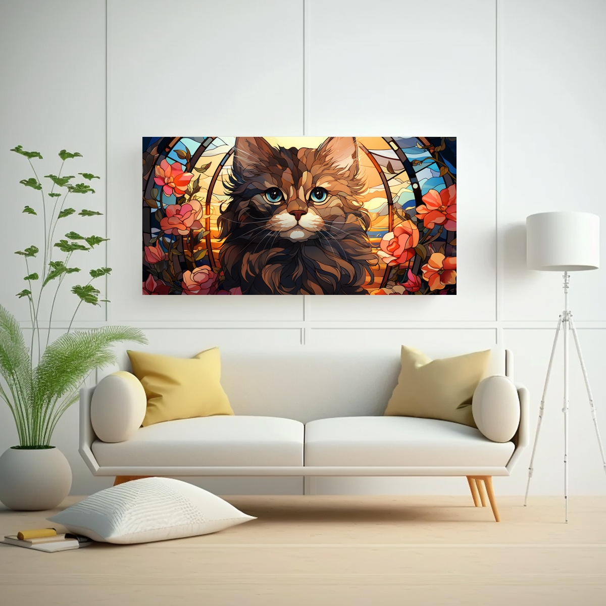 PINTURAS DECORATIVAS CON INTENSO PATRÓN DE LINDO 60X30 CM - 2