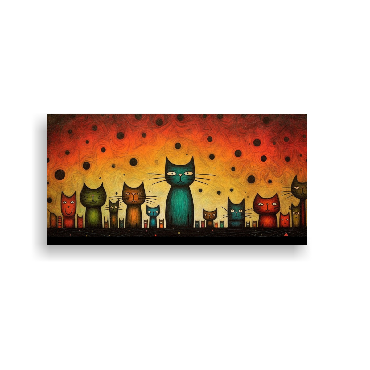CUADRO DECORATIVO PARA COCINA GATOS FAMILIARES EN 40X20 CM - 1