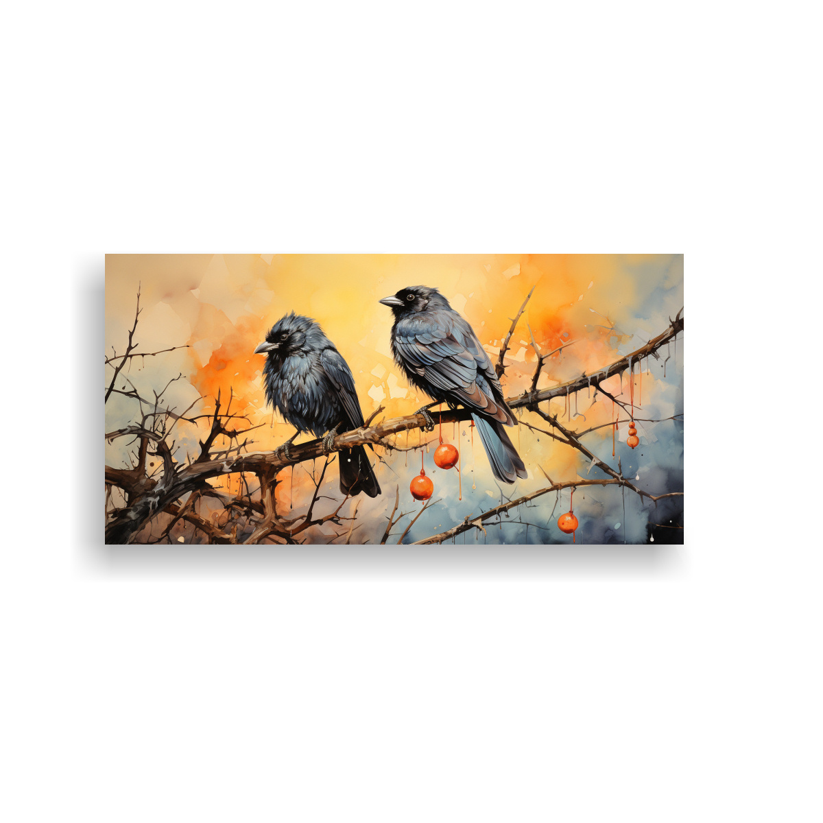 CUADRO VANGUARDISTA: GATOS NEGROS EN EL TEJADO 140X70 CM - 1