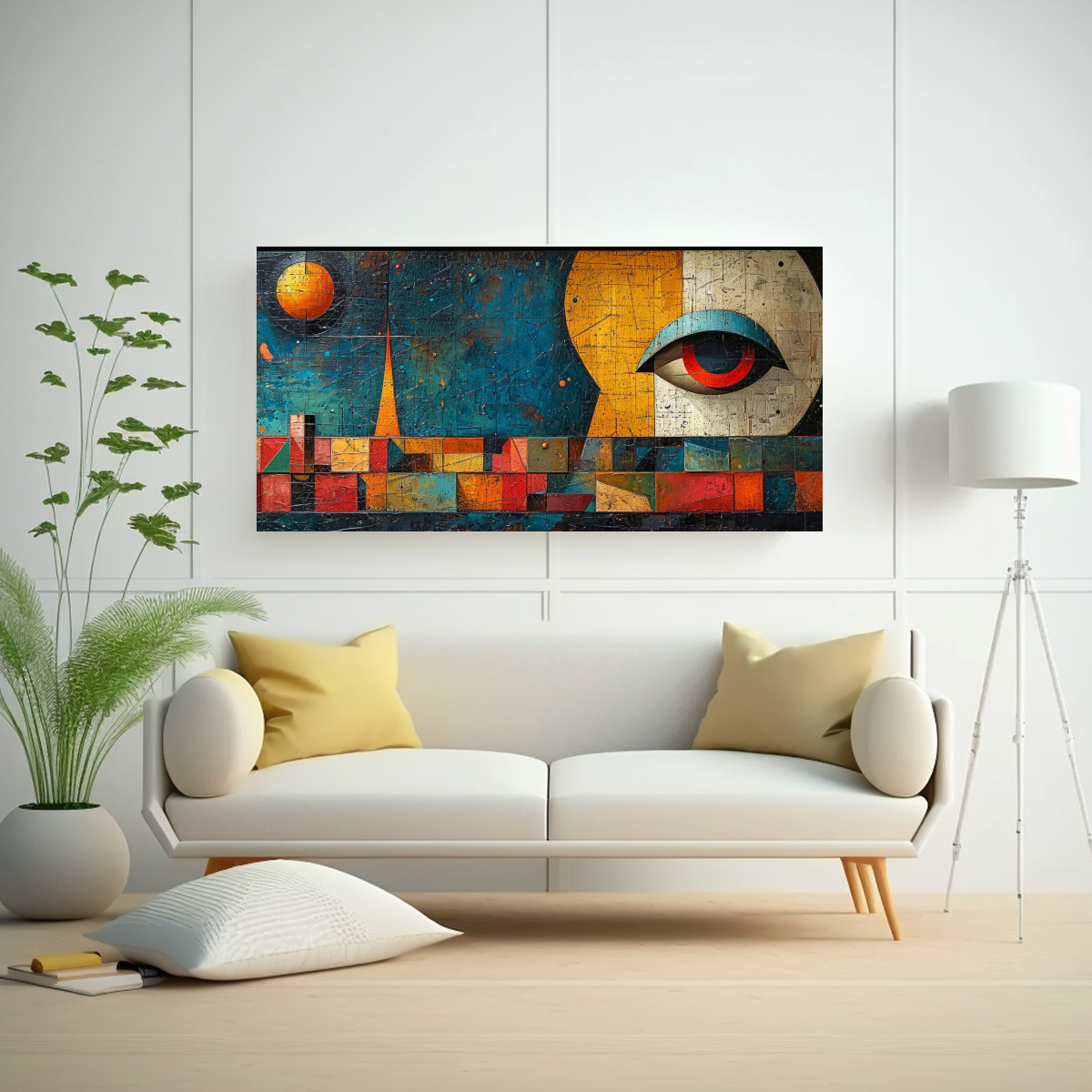 CUADRO DE TELA: COMPOSICIÓN DINÁMICA EN NAVE 100X50 CM - 2