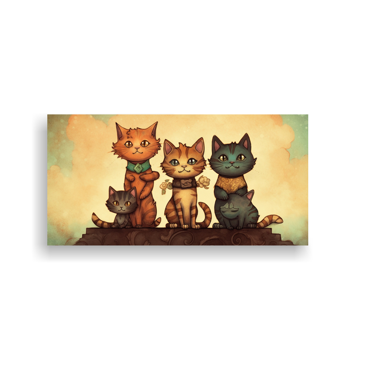 CUADRO DE GATOS EN STACK MIRANDO HACIA EL CIELO 120X60 CM - 1