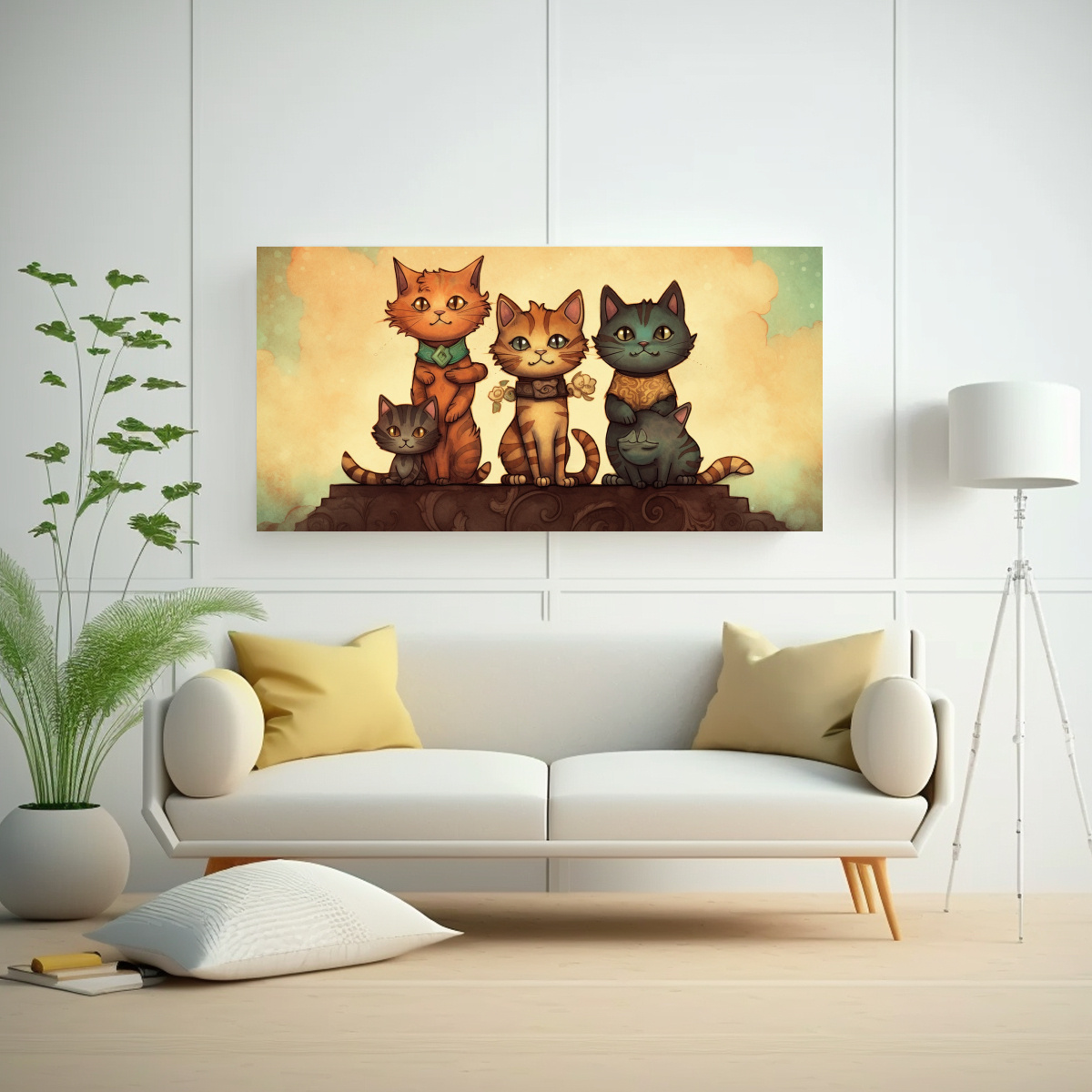 CUADRO DE GATOS EN STACK MIRANDO HACIA EL CIELO 120X60 CM - 2