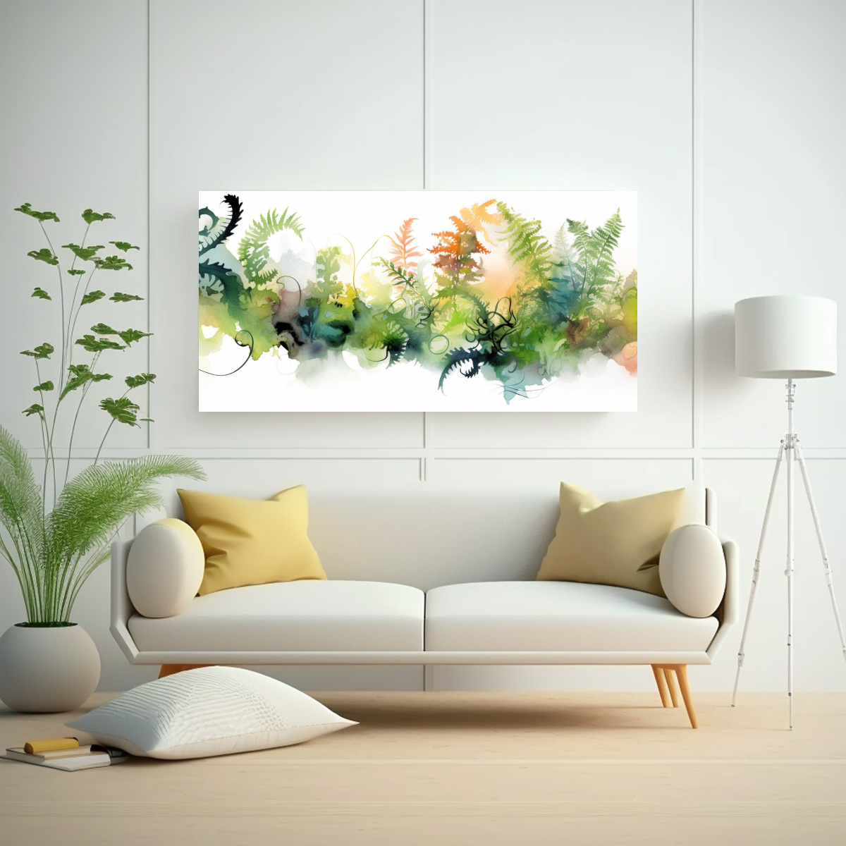 CUADROS DE DECORACIÓN CON HELECHOS FRACTALES EN 40X20 CM - 2