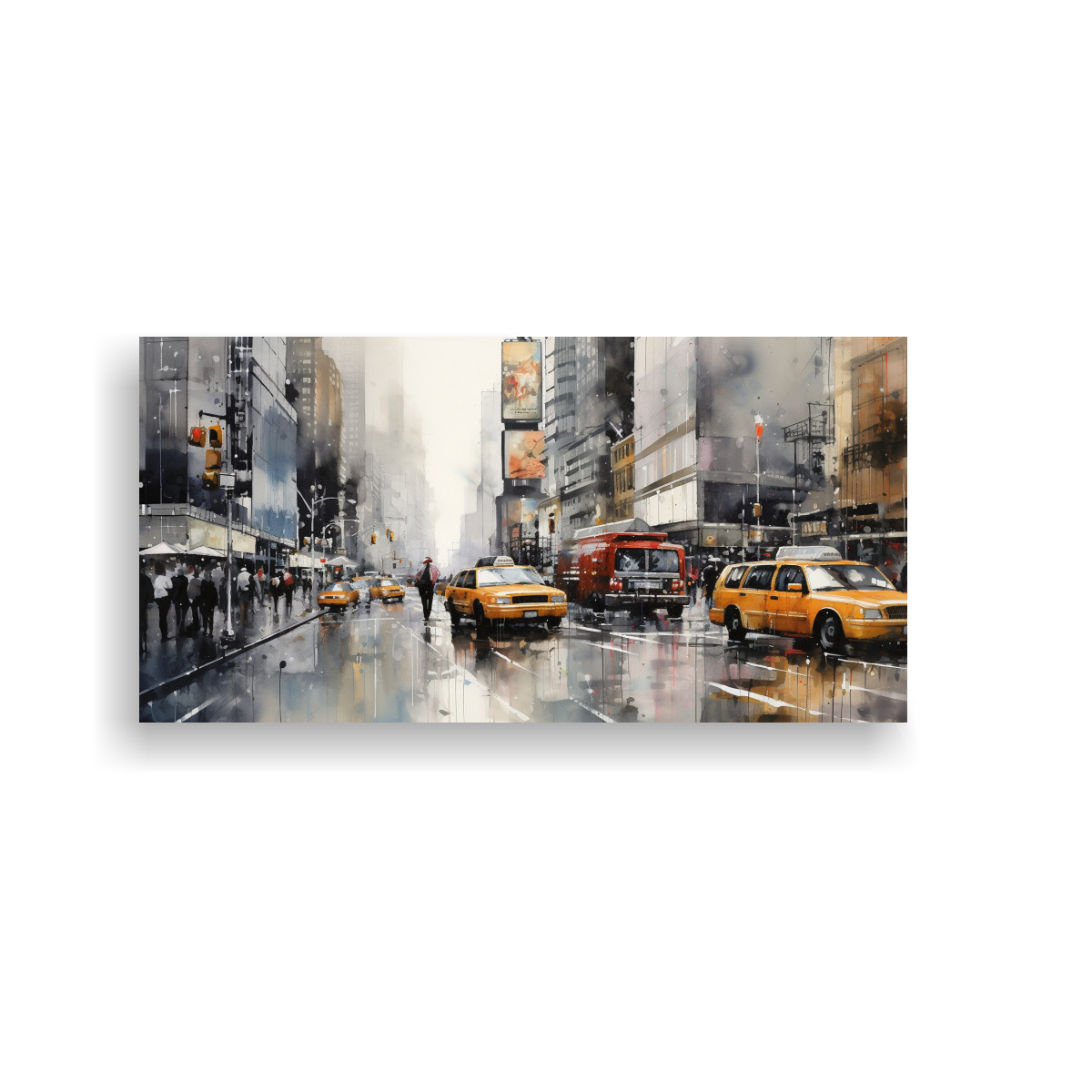 CUADROS LIENZO NUEVA YORK GRIS Y CHAMPAGNE ESTILO 40X20 CM - 1