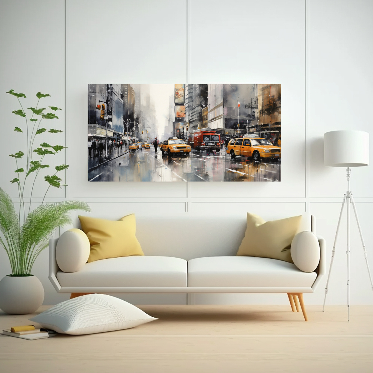 CUADROS LIENZO NUEVA YORK GRIS Y CHAMPAGNE ESTILO 40X20 CM - 2