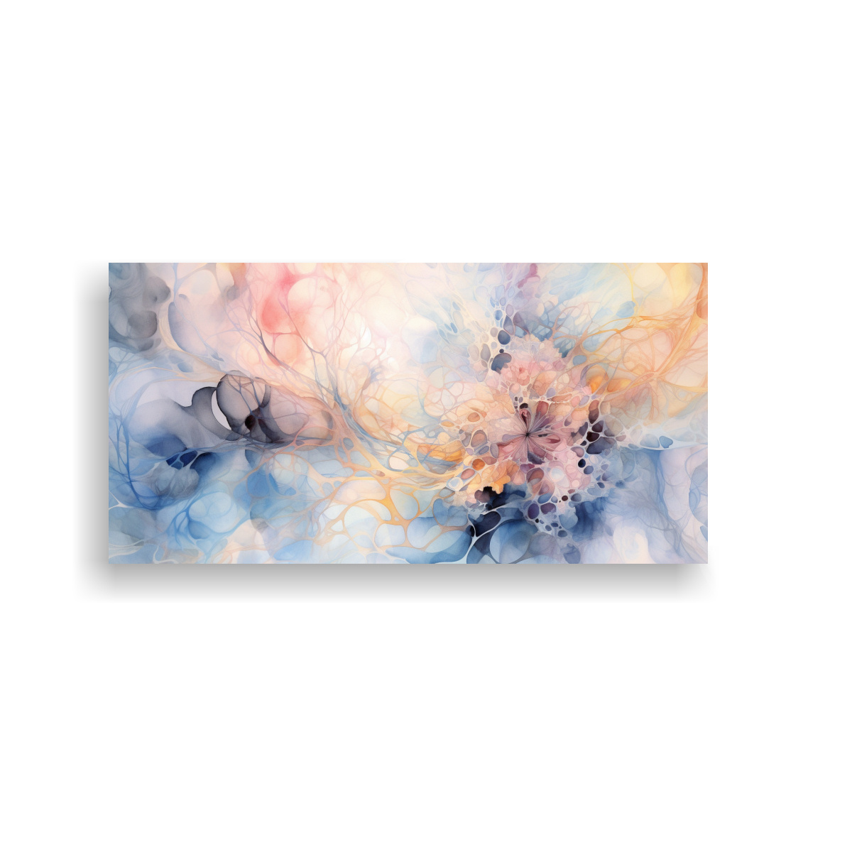 CUADRO ABSTRACTO GRANDE CON ACUARELA ÚNICA DE 140X70 CM - 1