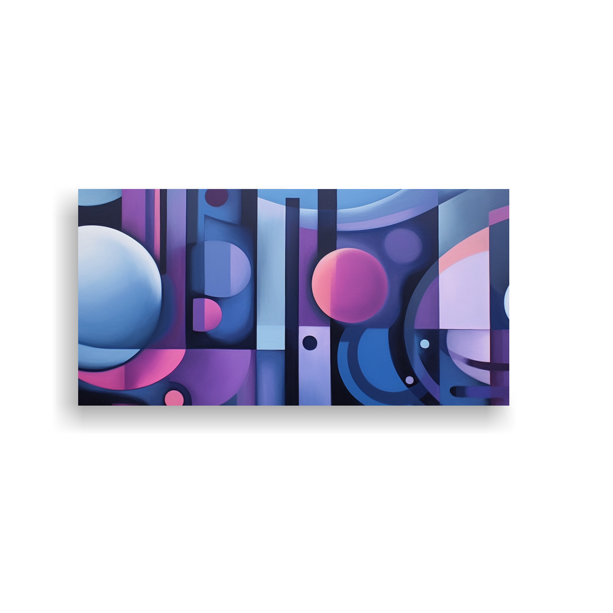 PINTURA ABSTRACTA EN AZUL Y MORADO PARA 140X70 CM - 1
