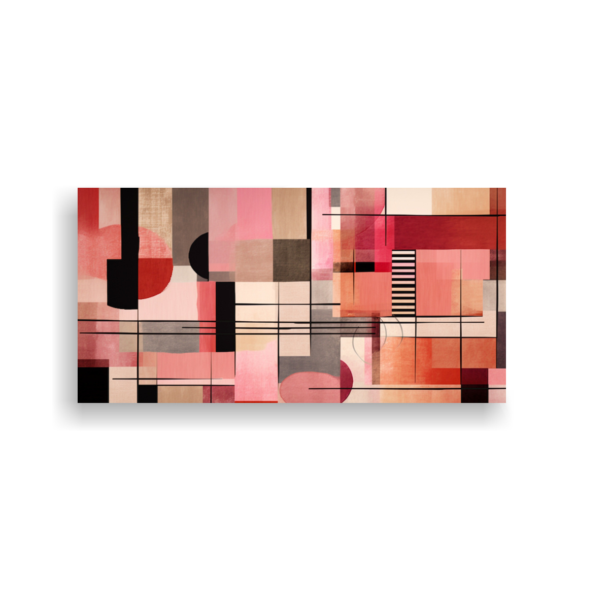 ALFOMBRA ROSA CLARO ROSA OSCURO BEIGE CON 160X80 CM - 1