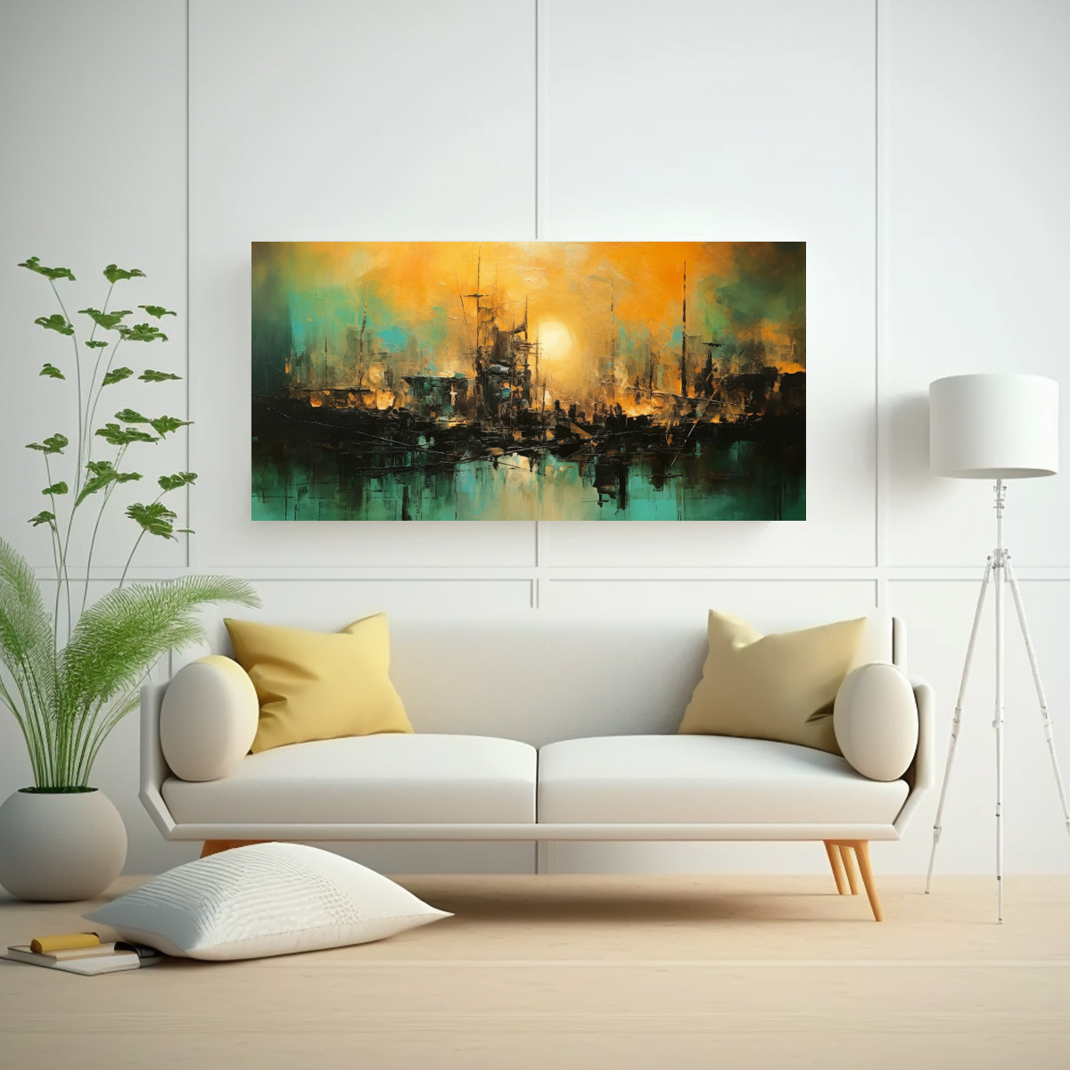 PINTURAS ABSTRACTAS CONTEMPORÁNEAS DE CANVA 40X20 CM - 2