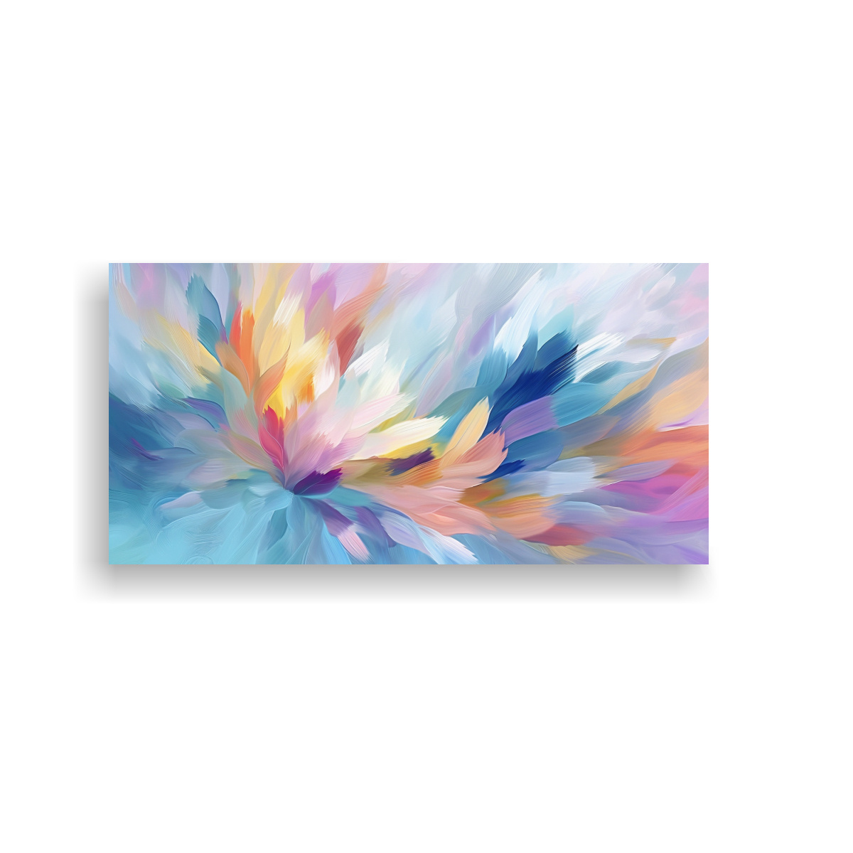 PINTURA ABSTRACTA FLORAL IMPRESIONISTA COLORIDA 120X60 CM - 1