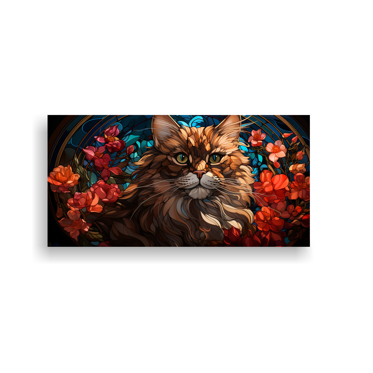 PINTURA DIGITAL ESTILO VITRAL DE VENTANA CON GAMA 80X40 CM - 1