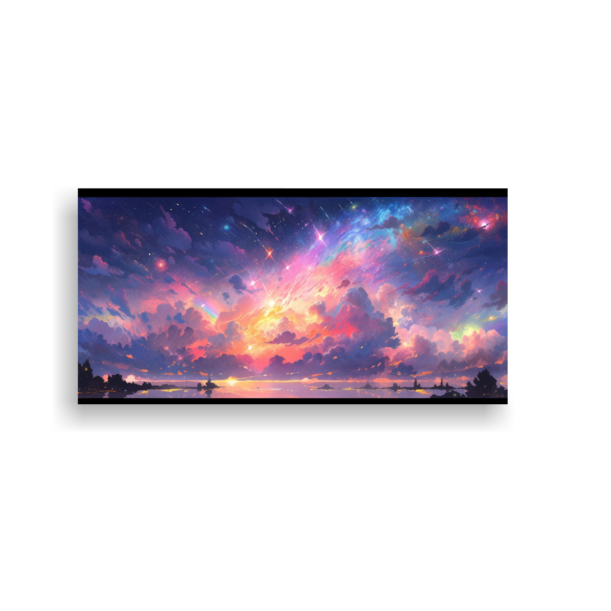 CUADRO DE ARTE GRÁFICO INSPIRADOR NOCTURNO CON 140X70 CM - 1