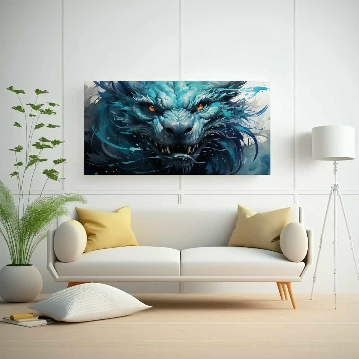 PINTURAS DECORATIVAS DE DRAGÓN EN COLORES 140X70 CM - 2