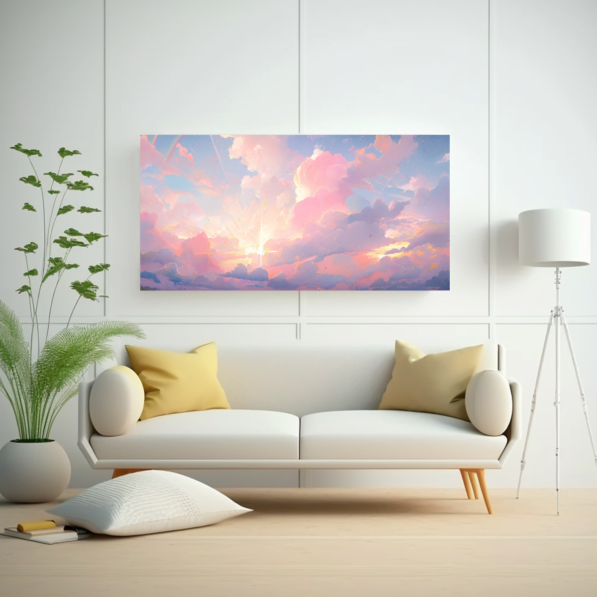 PINTURAS DECORATIVAS ABSTRACTAS DE FLORES VINTAGE 140X70 CM - 2