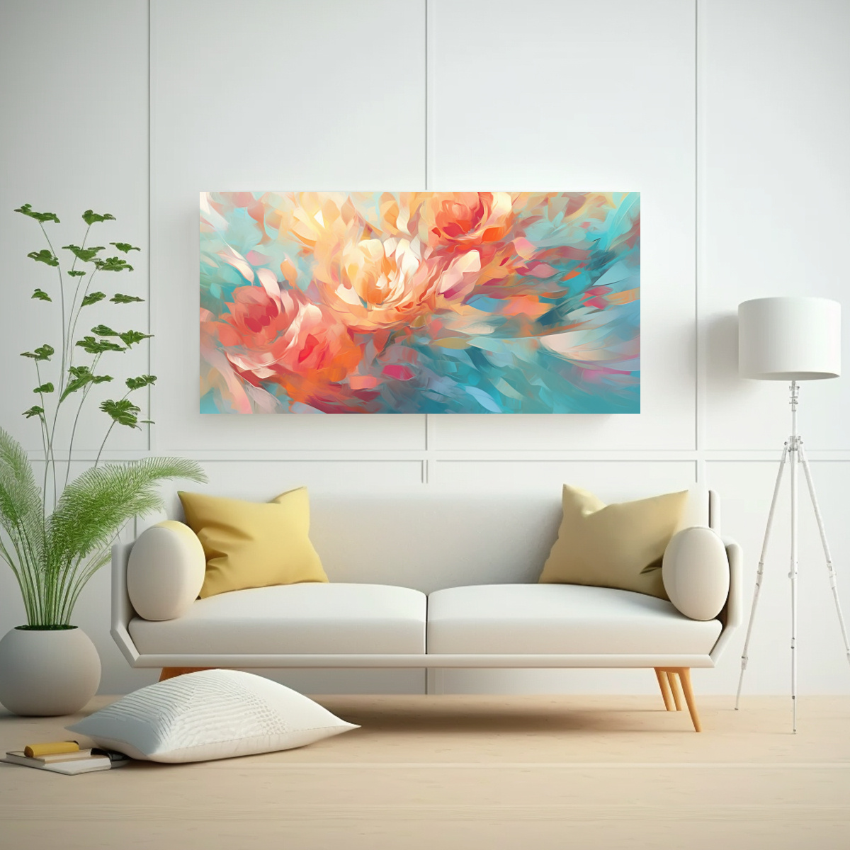 PINTURAS DECORATIVAS ABSTRACTAS BELLAS EN TONOS 60X30 CM - 2