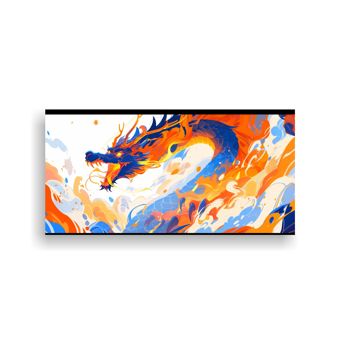 CUADRO DECORATIVO HORIZONTAL DRAGÓN NARANJA Y 60X30 CM - 1