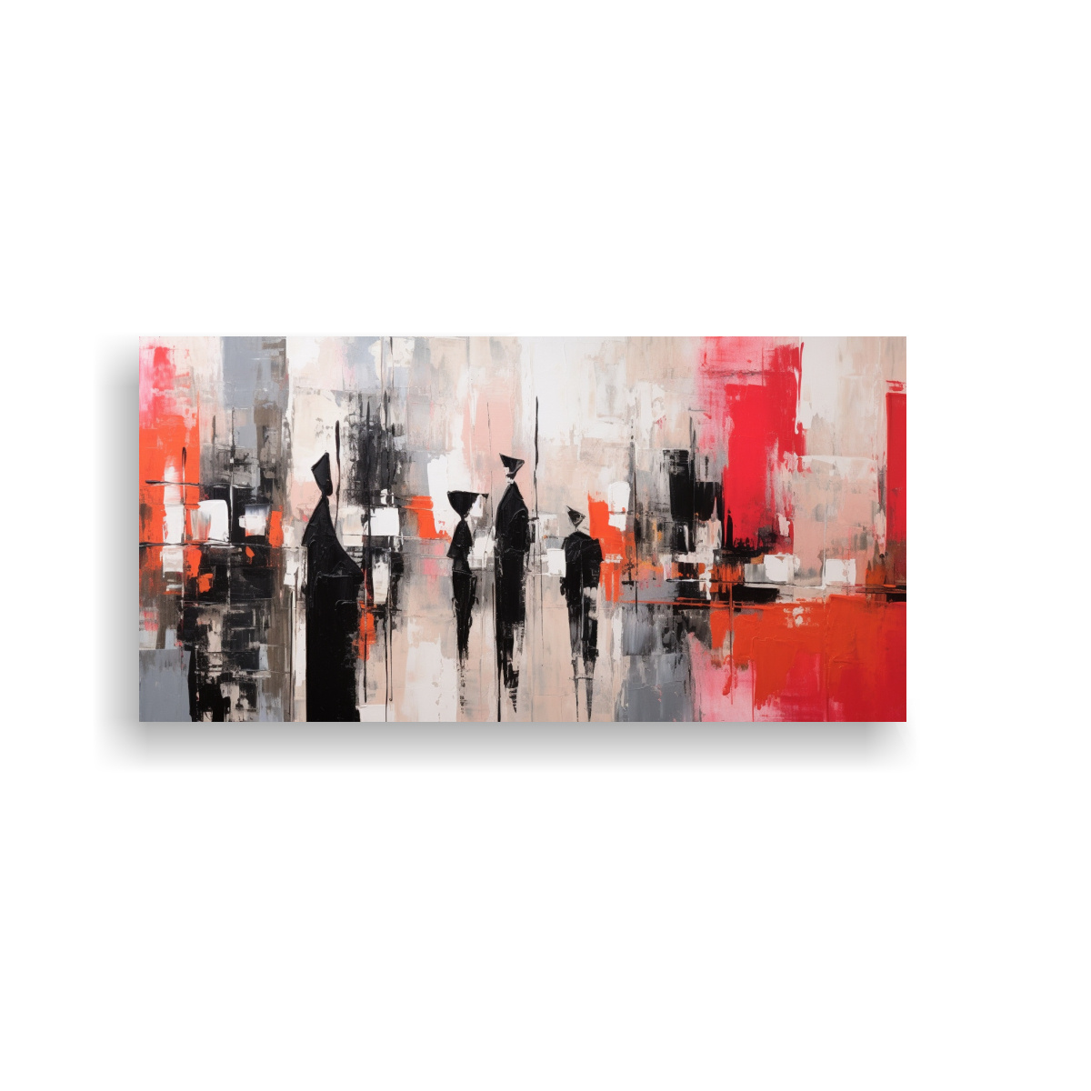 PINTURA ABSTRACTA DE UNA FAMILIA UNIDA EN UNA 120X60 CM - 1