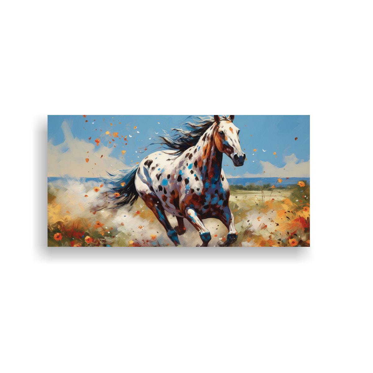 PINTURA ACUARELA CABALLO APPALOOSA ESTILO ESTILO 100X50 CM - 1