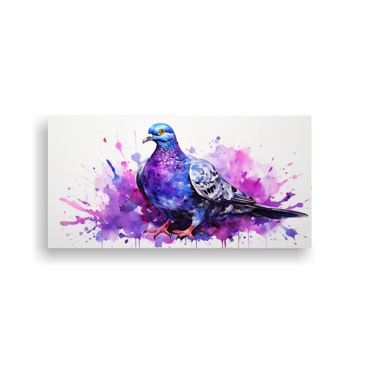 PINTURA DECORATIVA DE ARTE ILUSTRADO: PALOMA EN 60X30 CM - 1