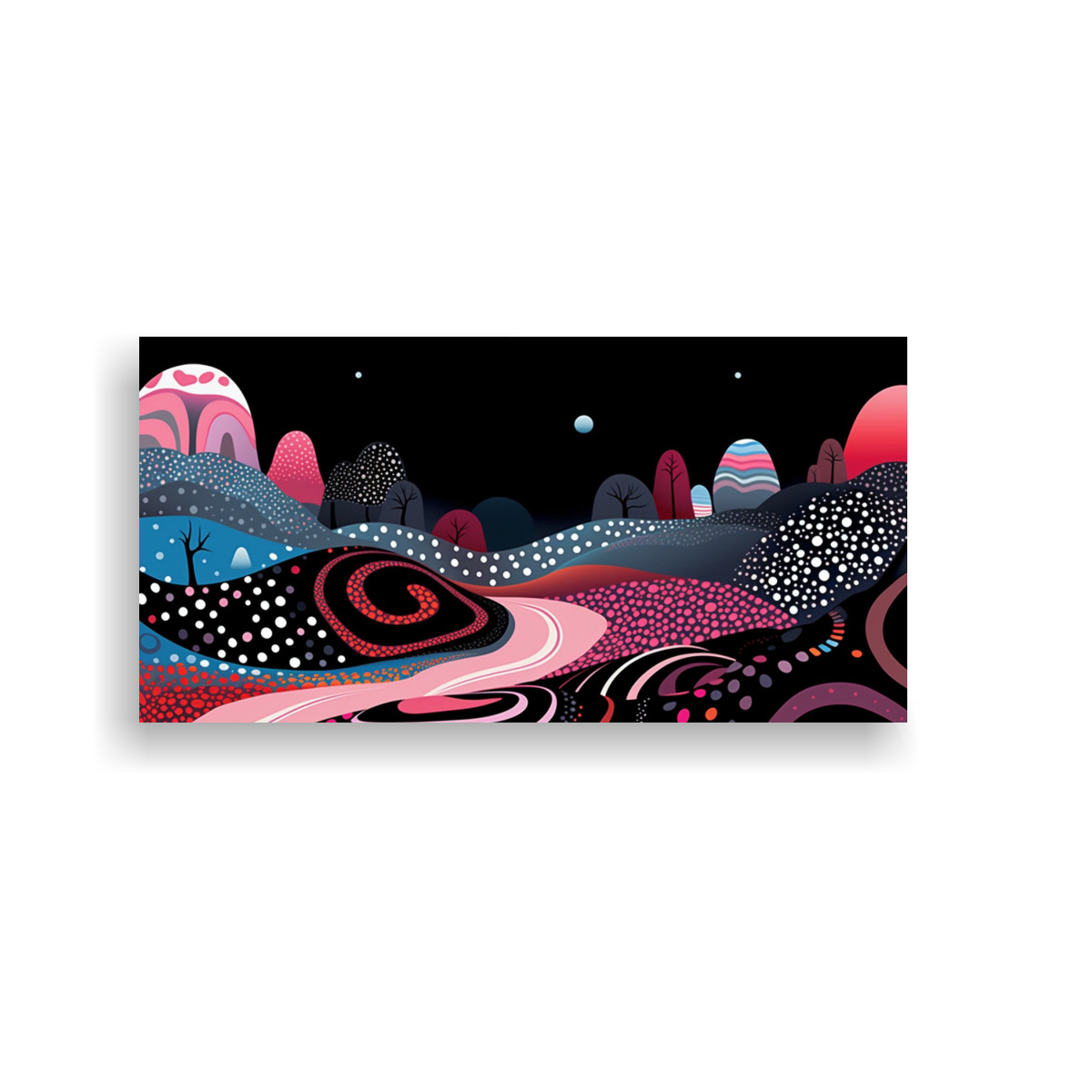 CUADRO ARTE PARED LUNA POR YAYOI KUSAMA INTENSO 160X80 CM - 1