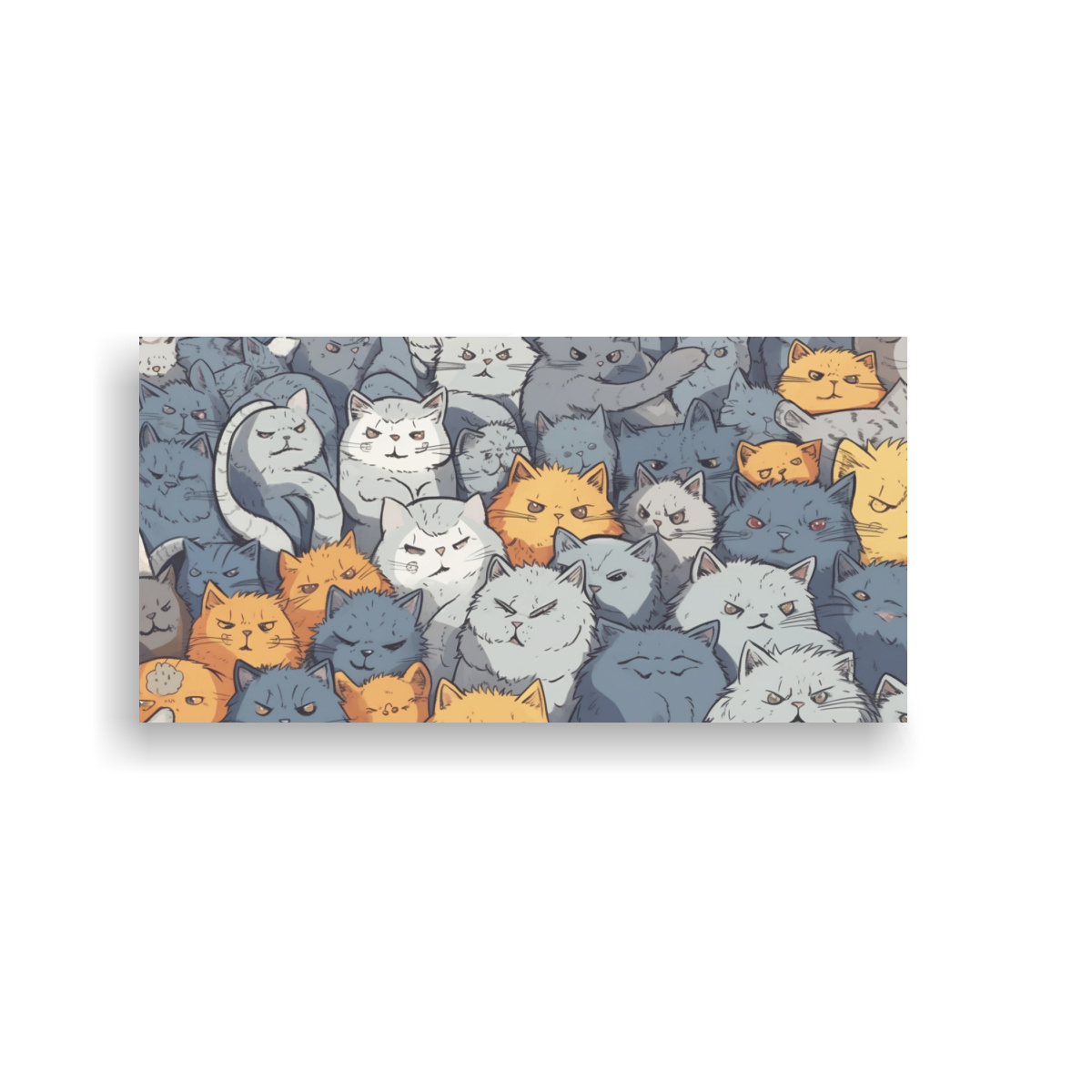 CUADRO ACUARELA GATOS SONRIENTES EN IMAGEN 60X30 CM - 1