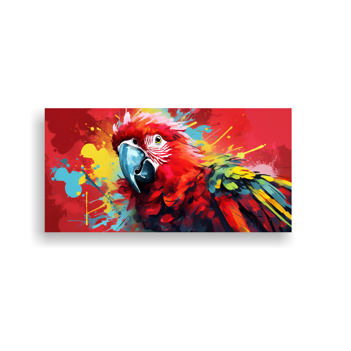 CUADRO REPRESENTACIÓN AMAZON PARROT POP ART EN 100X50 CM - 1