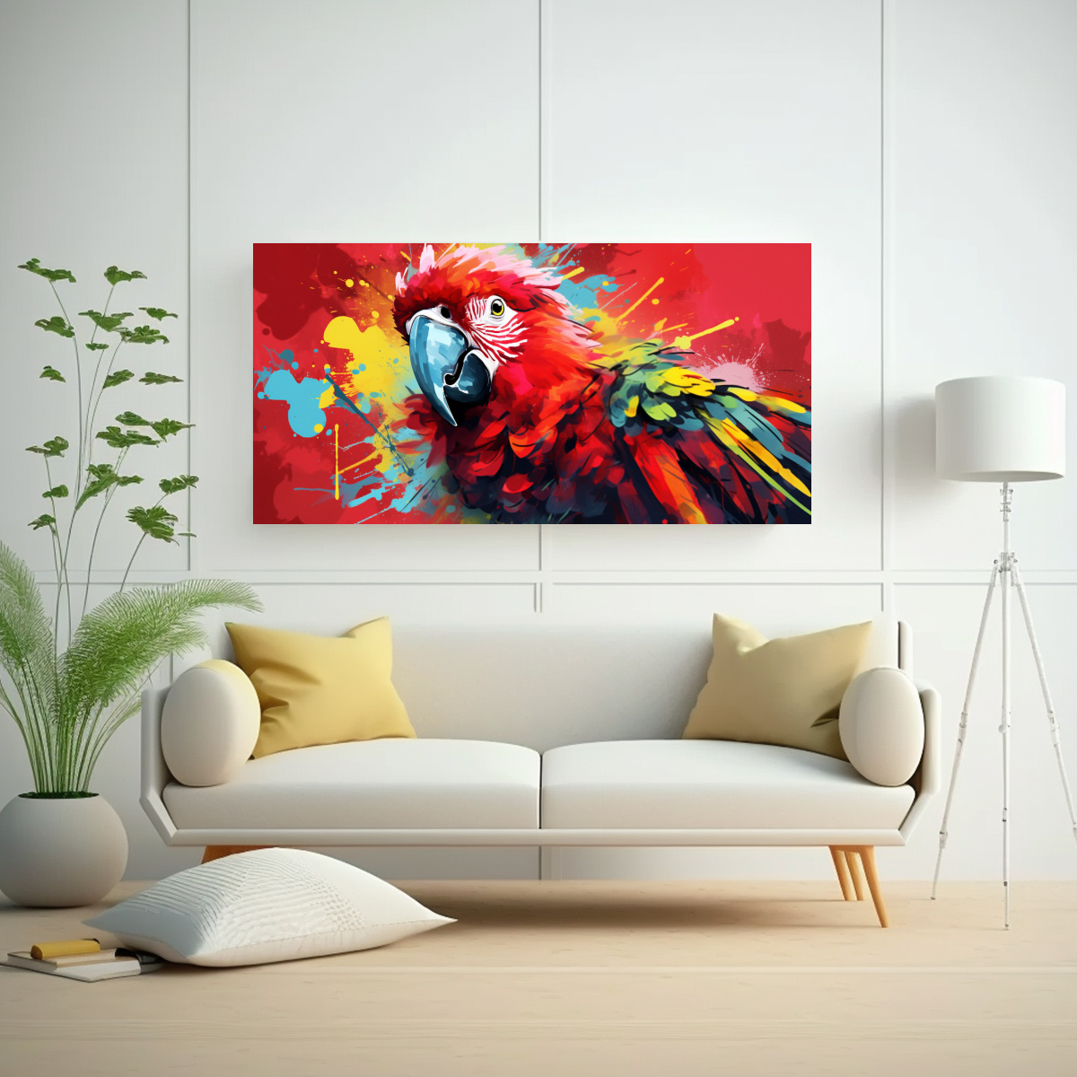 CUADRO REPRESENTACIÓN AMAZON PARROT POP ART EN 100X50 CM - 2