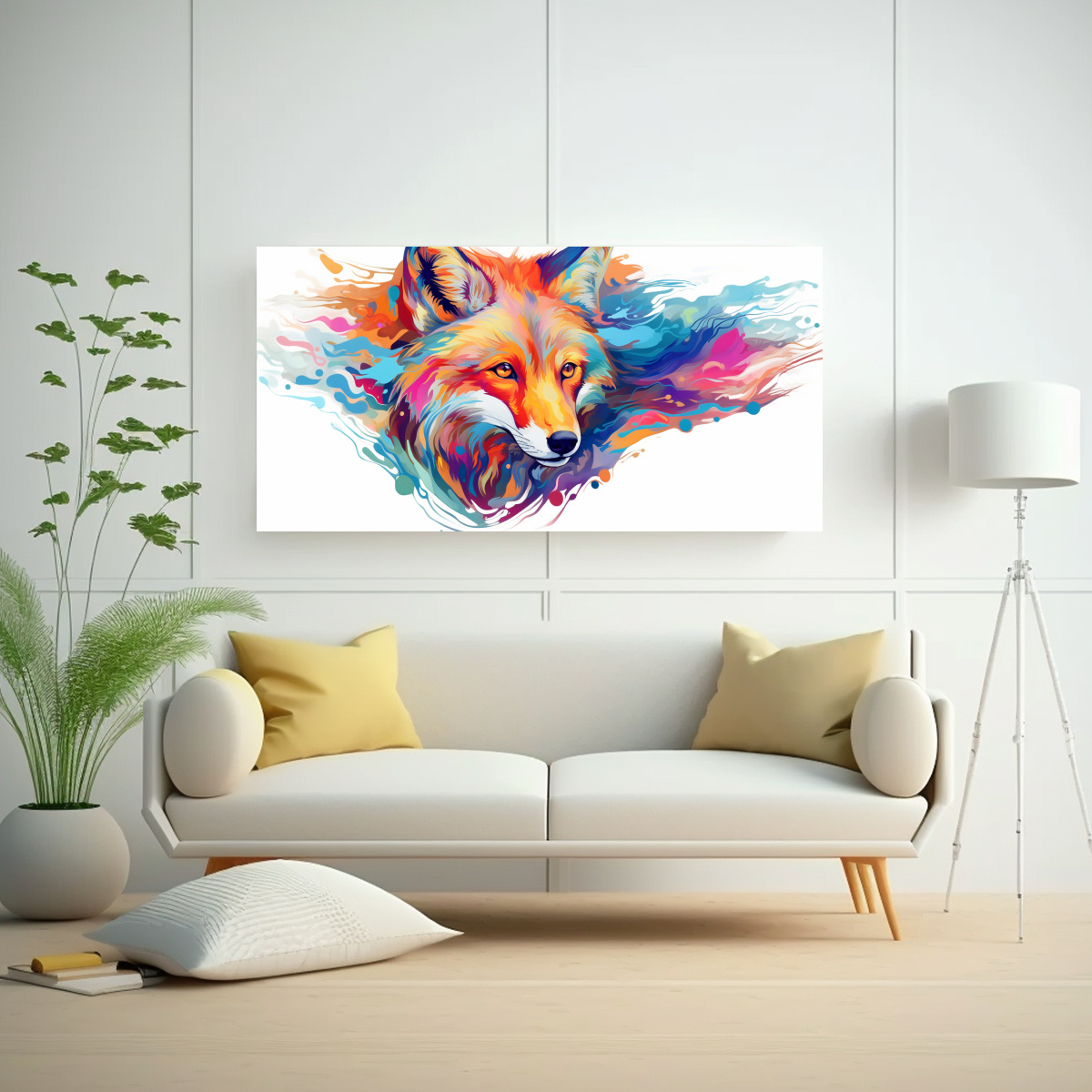 PINTURA EXCLUSIVA DE ZORRO EN COLORES 120X60 CM - 2