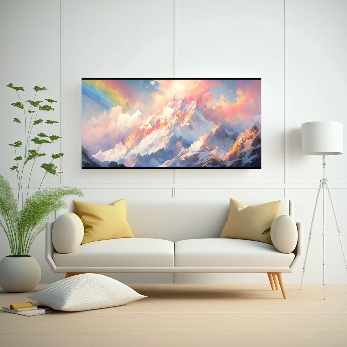 PINTURA DE ACUARELA PARA CUARTO: MONTAÑAS 40X20 CM - 2