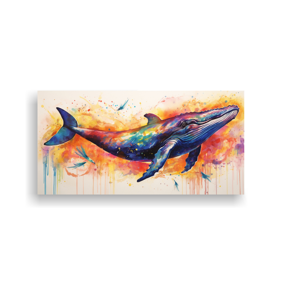 CUADRO MOVIMIENTO RECTANGULAR BALLENA JOROBADA 60X30 CM - 1