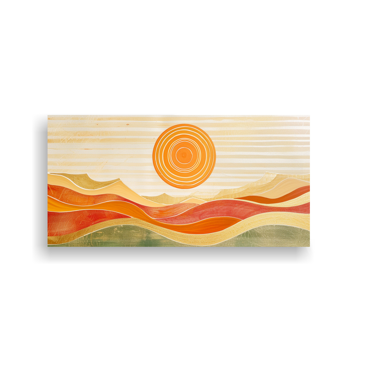CUADRO DECORATIVO ESCENA HELIOCÉNTRICA CON RAYAS 120X60 CM - 1