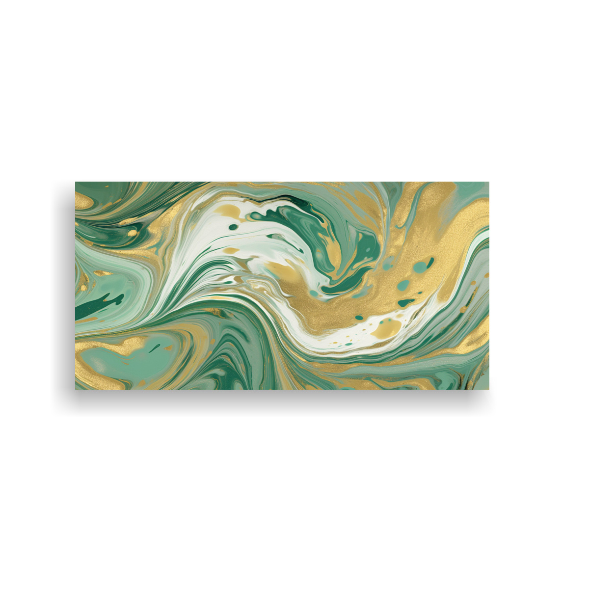 PINTURA DE PARED MÁRMOL VERDE SALVIA Y LÍNEAS 140X70 CM - 1