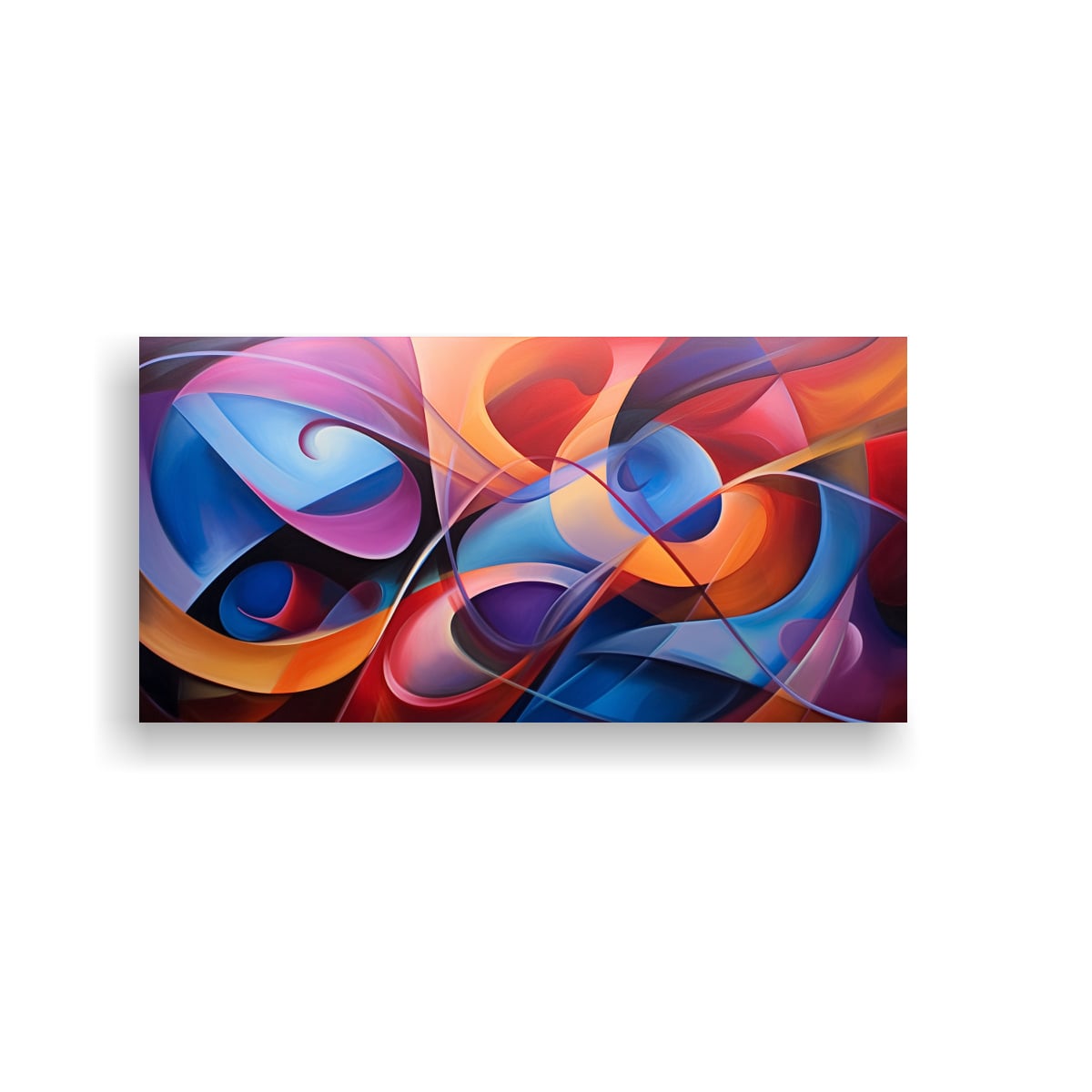 CUADRO ABSTRACTO CON CONTORNOS DE PIGMENTOS 60X30 CM - 1