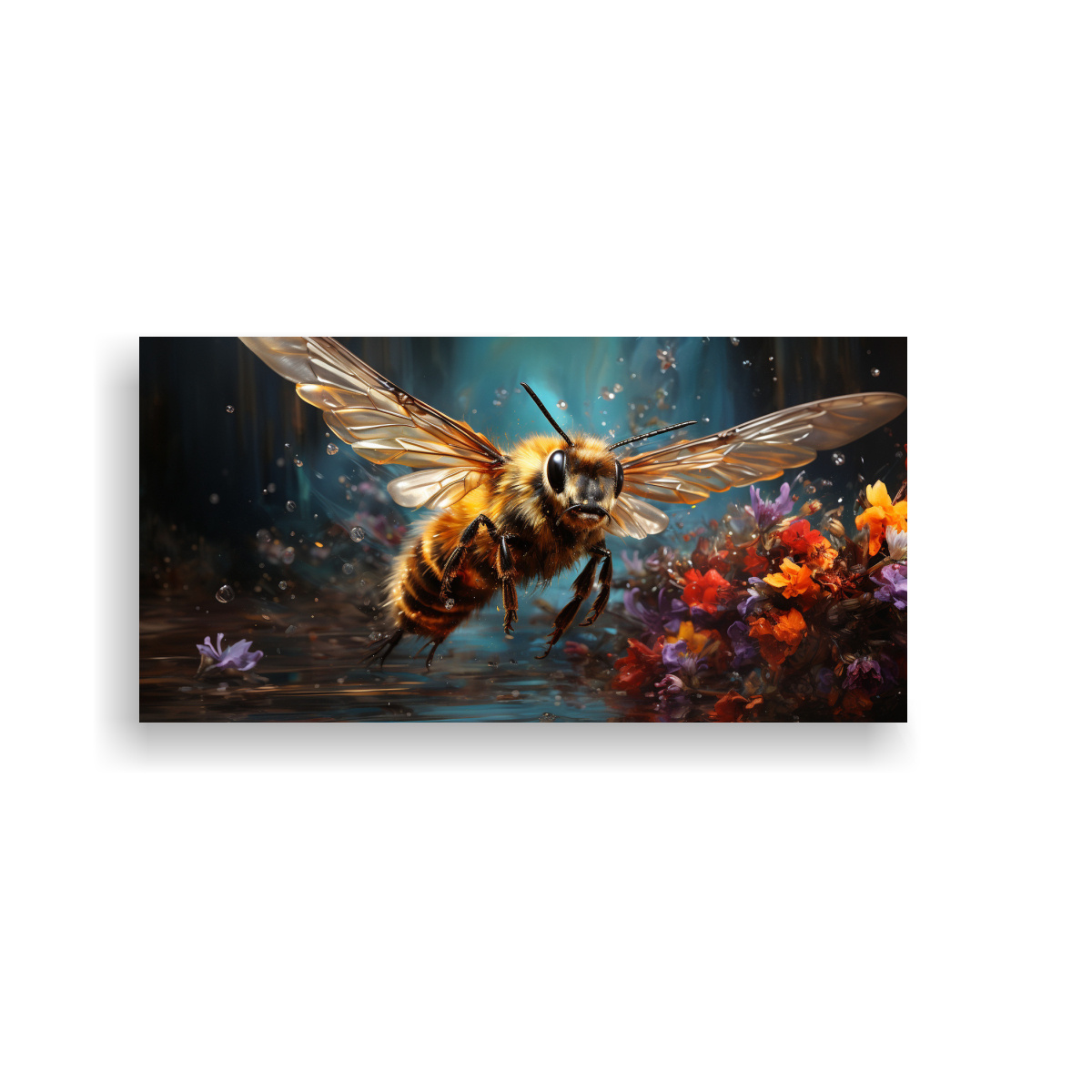 CUADRO DECORATIVO RECTANGULAR ABEJA EN ESTILO 140X70 CM - 1