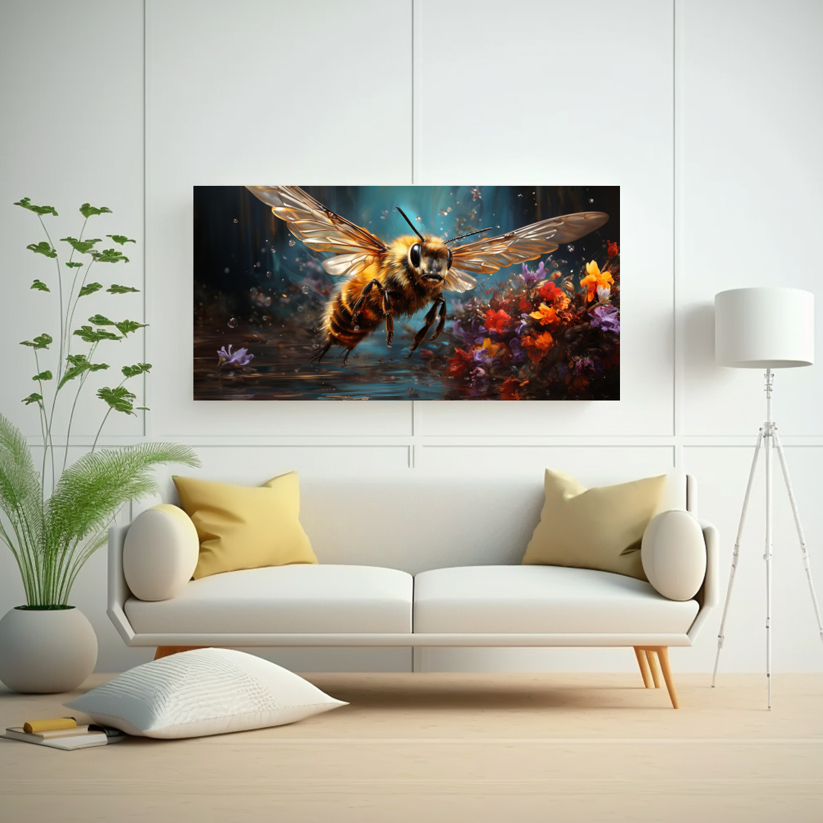 CUADRO DECORATIVO RECTANGULAR ABEJA EN ESTILO 140X70 CM - 2
