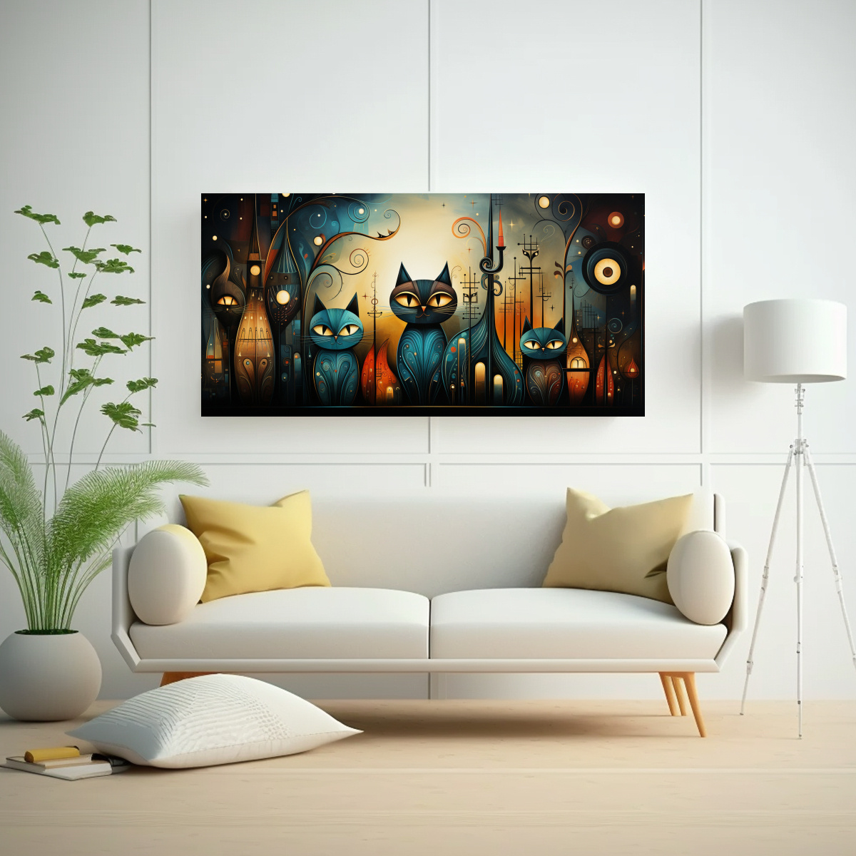 PINTURAS DECORATIVAS EN ESTILO SURREALISTA DE 40X20 CM - 2