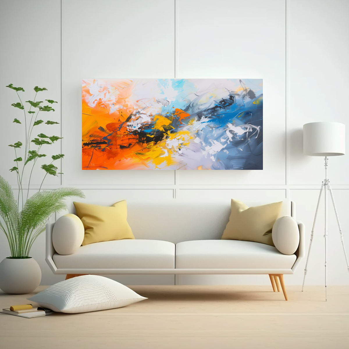 CUADRO ABSTRACTO MODERNO EN ESTILO ÓLEO SOBRE 160X80 CM - 2