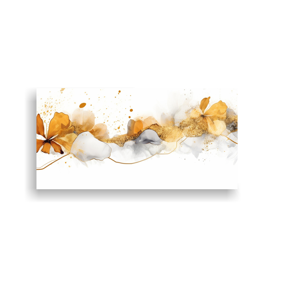 CUADRO ABSTRACTO MOVIMIENTO MINIMALISTA BLANCO Y 40X20 CM - 1