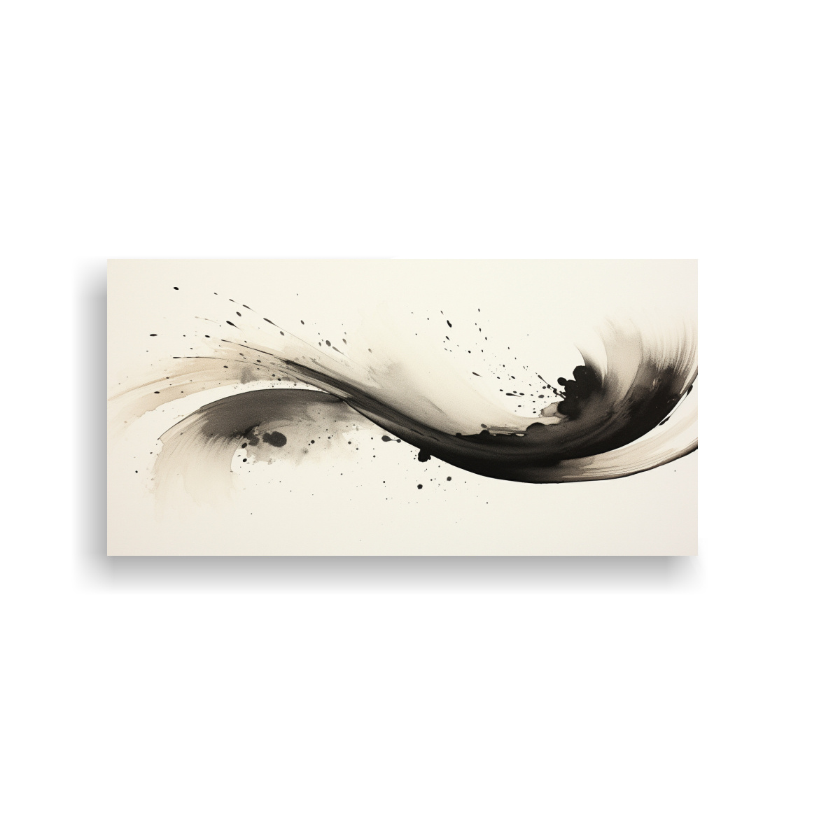 CUADRO DE ARTE ZEN EN TINTA: EN LA QUIETUD, 140X70 CM - 1