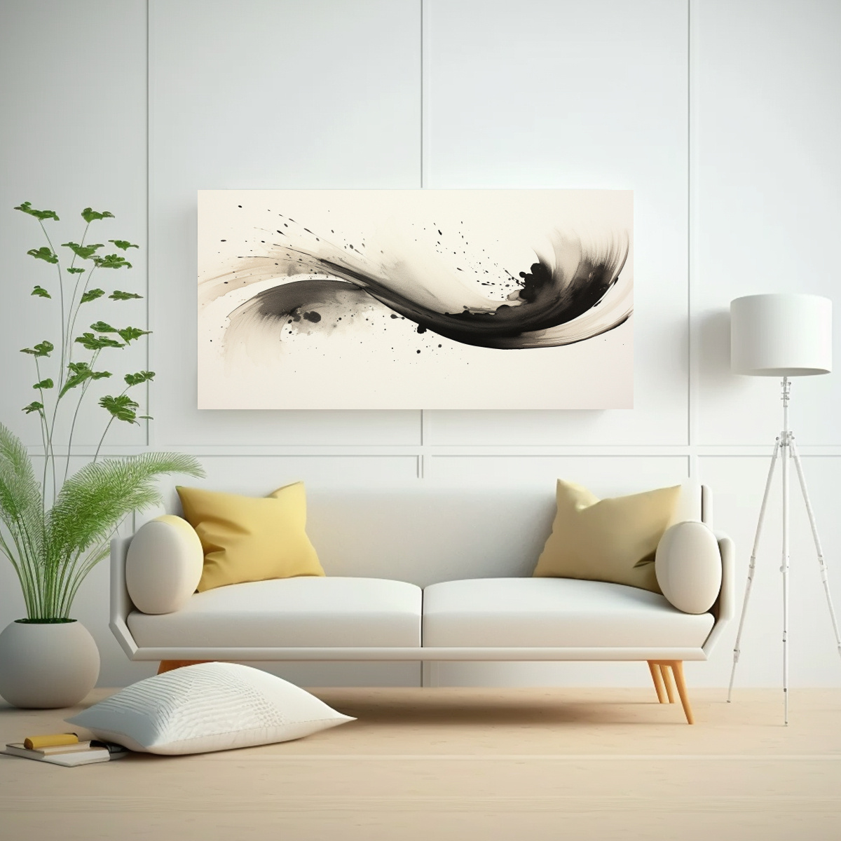 CUADRO DE ARTE ZEN EN TINTA: EN LA QUIETUD, 140X70 CM - 2