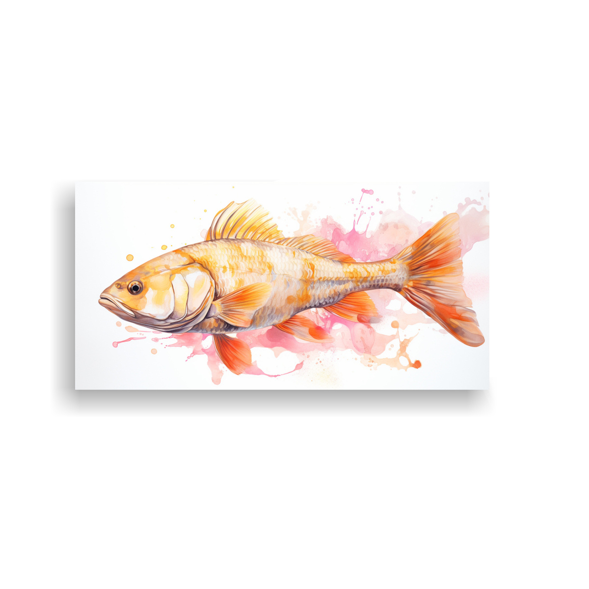 PECES DE AGUA DULCE EN TONOS DURAZNO Y LATÓN 100X50 CM - 1