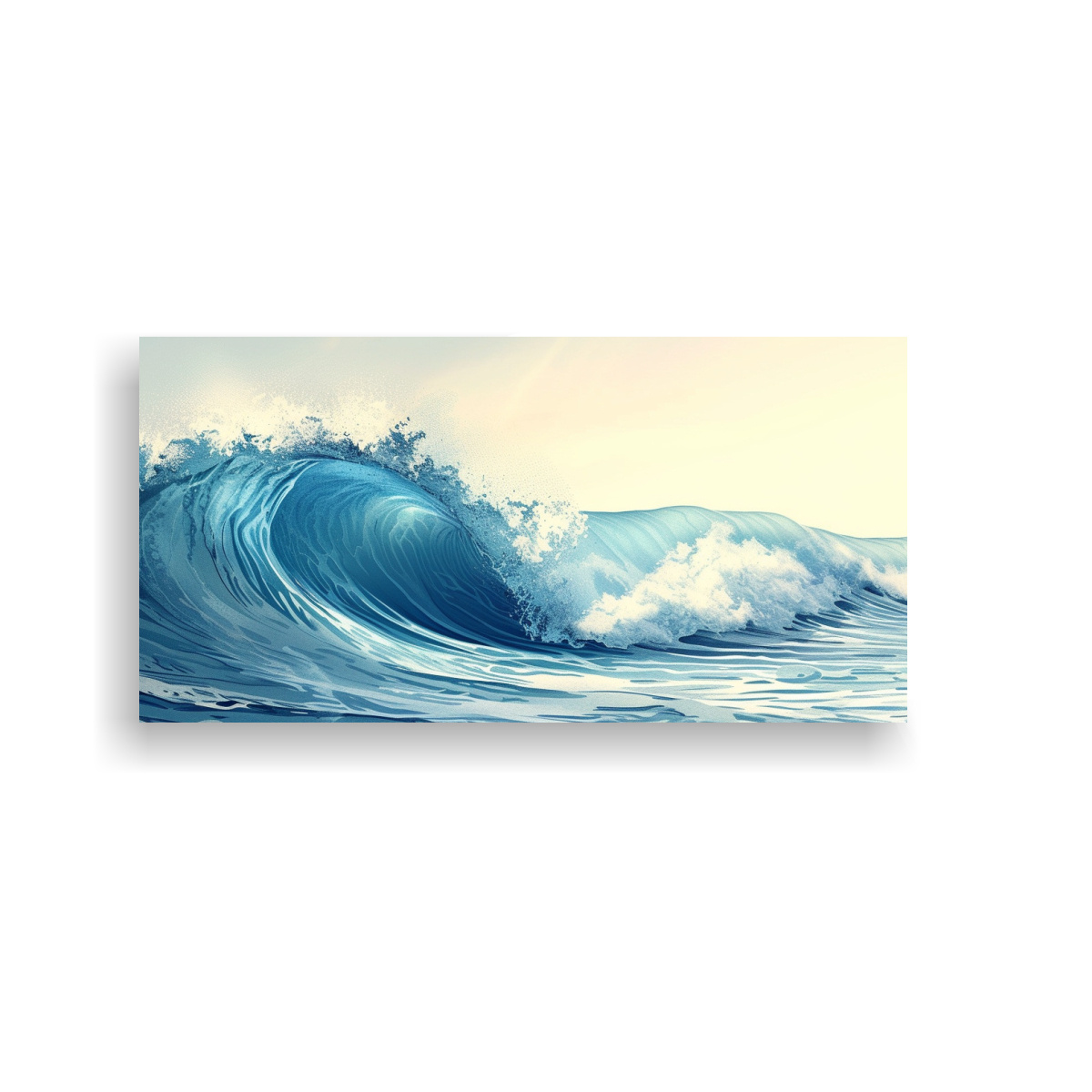 PINTURA DE CUADRO DE OLAS GIGANTES RIZADAS EN EL 160X80 CM - 1