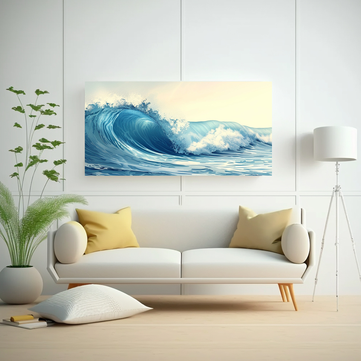 PINTURA DE CUADRO DE OLAS GIGANTES RIZADAS EN EL 160X80 CM - 2
