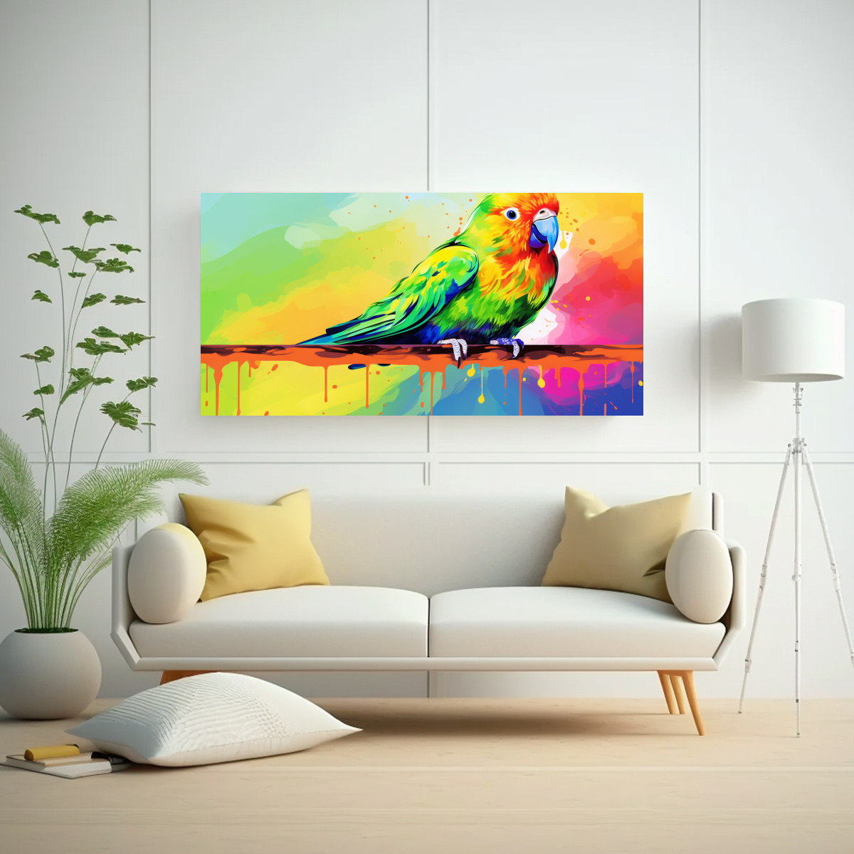 CUADRO TONOS EQUILIBRIO VISUAL CANARIOS EN 140X70 CM - 2