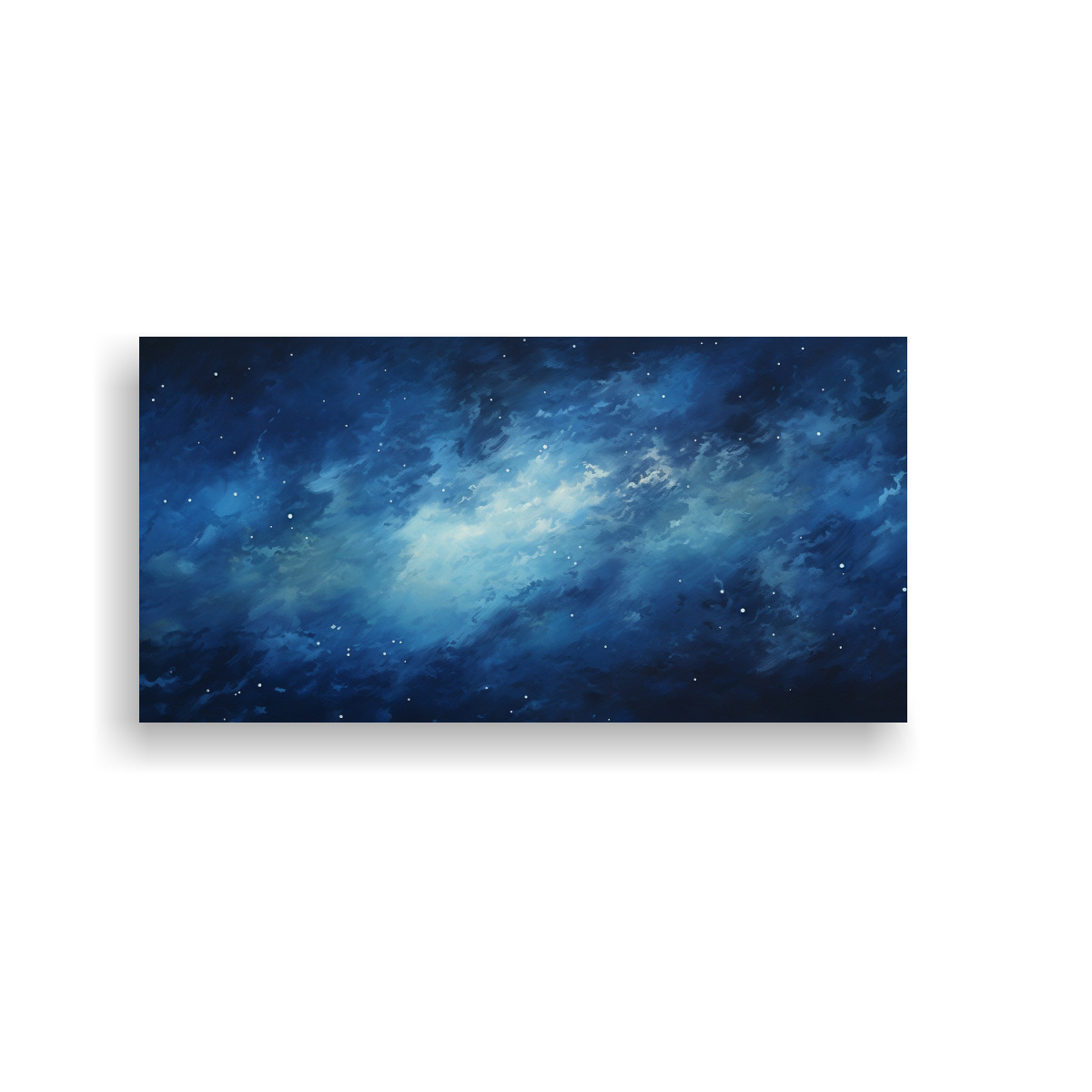 PINTURA ABSTRACTA DE NOCHE EN EL CIELO AZUL 80X40 CM - 1