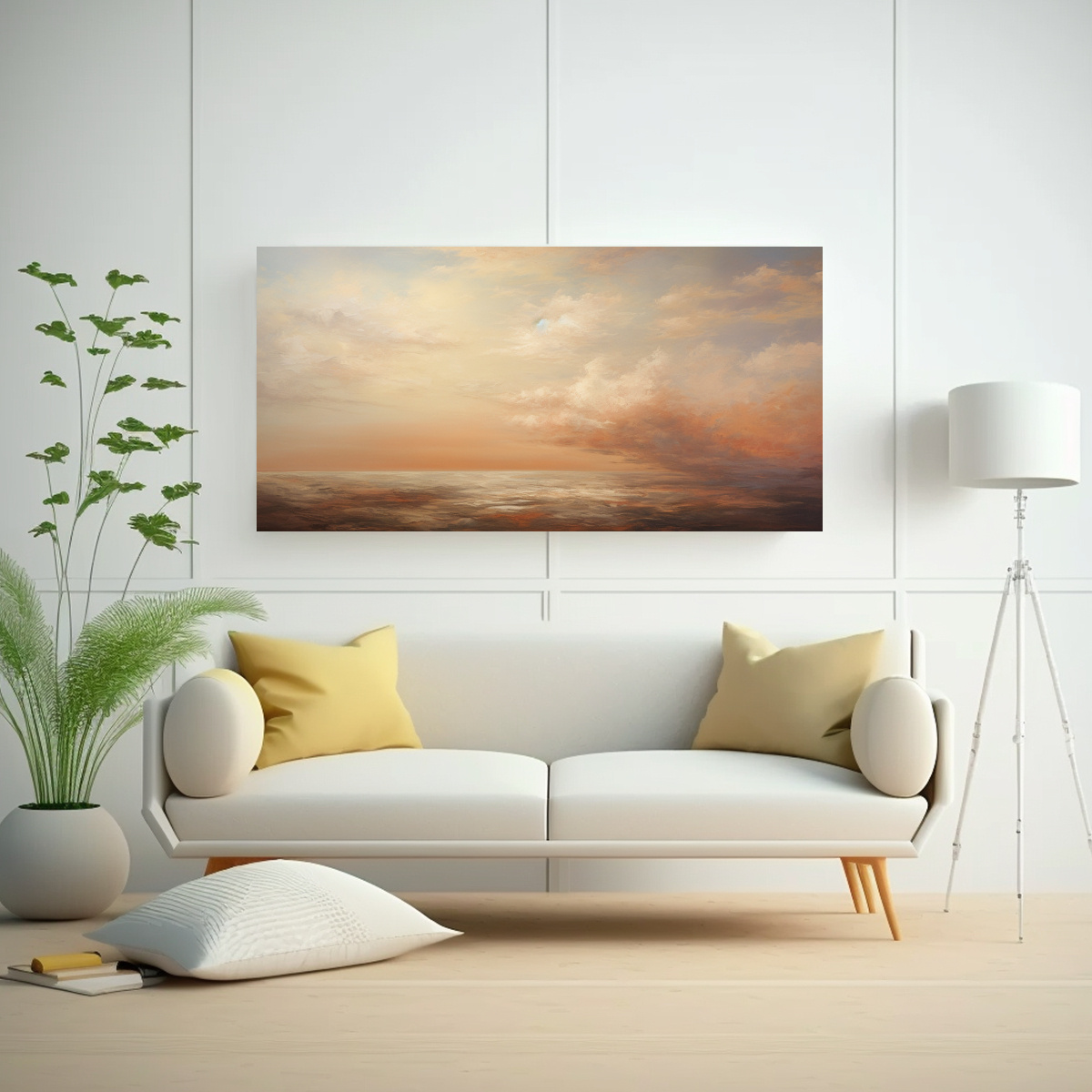 CUADRO ABSTRACTO EN LIENZO CON FORMA DE CIELO Y 120X60 CM - 2